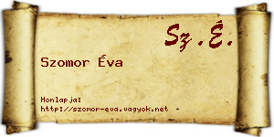 Szomor Éva névjegykártya